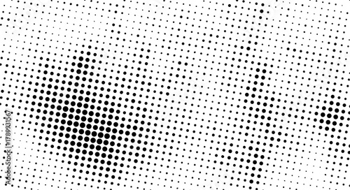 Black and gray halftone pattern creates dynamic abstract background