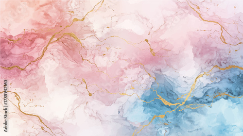 A whimsical pink floral watercolor backdrop with a gentle, aged paper texture and abstract splashes of color