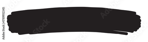 Hand drawn black brush stroke with a textured artistic edge. Grunge ink stain or paint daub shape for use as a background element or a creative banner design template