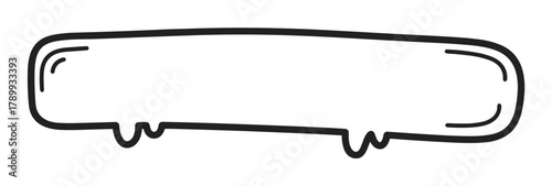 Hand drawn speech bubble with a dripping effect. Monochrome comic dialogue frame for quotes and messages. Minimalist graffiti inspired message container for design projects