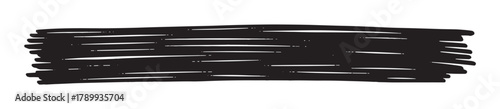 Hand drawn black marker scribble for text background or highlighting. Abstract grunge brush stroke with rough texture. Isolated graphic design element for banners and projects