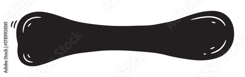 Hand drawn abstract black banner with a glossy effect for text placement. Minimalist doodle speech bubble or text box isolated on white for creative design projects