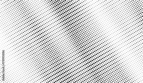 Dotted halftone gradient texture. Vanishing polka dot background. Repeating dots gradation pattern background. Black fading comic pop art overlay backdrop. Halftone raster effect wallpaper. Vector