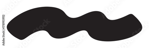 Abstract black organic shape with a fluid and wavy form. Minimalist graphic design element for modern branding, creative projects, or as a simple decorative amoeba form