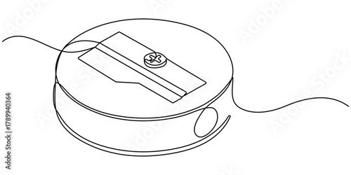  Pencil Sharpener continuous one line drawing, continuous one single outline drawing minimalist illustration. 