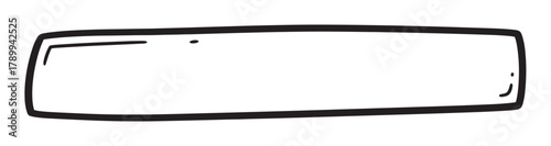 Hand drawn rectangular frame in a simple doodle style. Minimalist text box or speech bubble for comic design. Isolated graphic element for creative projects and presentations