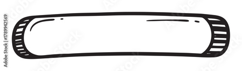 Hand drawn rectangular frame with a doodle sketch style. Simple comic border for messages or titles. Isolated graphic element for presentations and social media posts