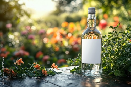 Cbd drinks Non-alcoholic gin Sustainable packaging materials Bottled in bond Ritual tequila Pentire Jimmy's Cocktails 1800 Bottle of vodka with blank white label placed on the right side table. Blurr