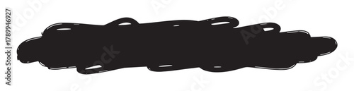 Grunge style marker scribble with a hand drawn texture. Black paint daub with glossy highlights for use as a creative banner, text box or modern design element