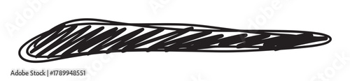 Hand drawn scribble element in a rough sketchy style. Abstract black marker doodle isolated on a white background for creative design projects and artistic emphasis