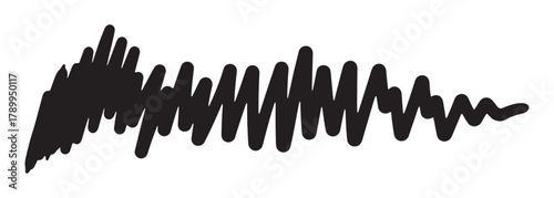 Hand drawn black scribble element isolated on a white background. Abstract grunge marker stroke or chaotic wavy line for creative design projects and artistic decoration