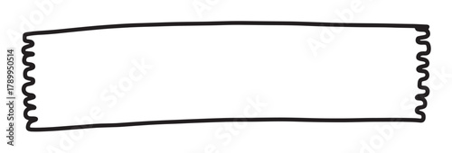 Hand drawn rectangular frame with wavy edges for text or quotes. Minimalist black and white doodle border element for creative design projects and social media