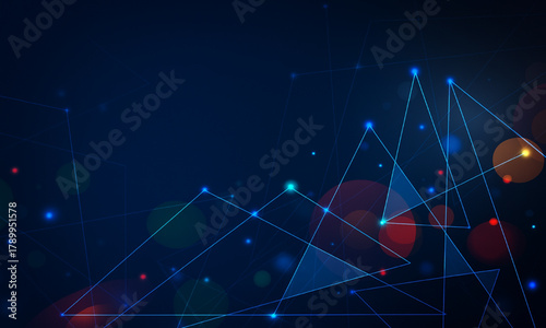 Abstract technology background with digital space stars and blue energy lines for business data and finance illustration