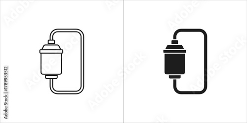 Water filter icon in outline and solid style
