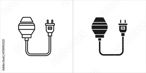 Electric pump icon in outline and solid style