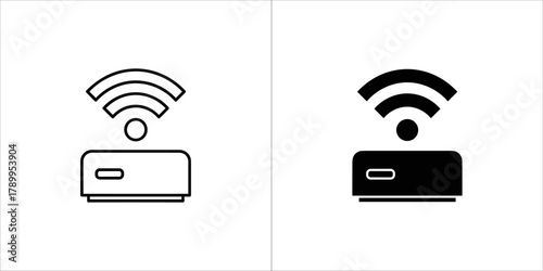 Router with wifi signal icon