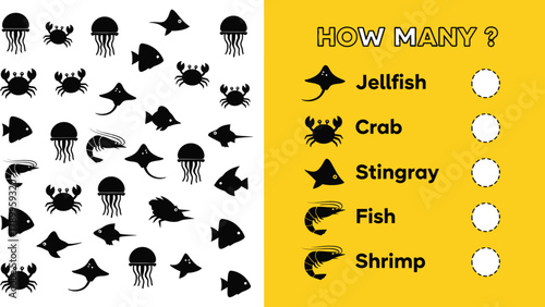 Count the sea creatures fun educational game for kids learning math