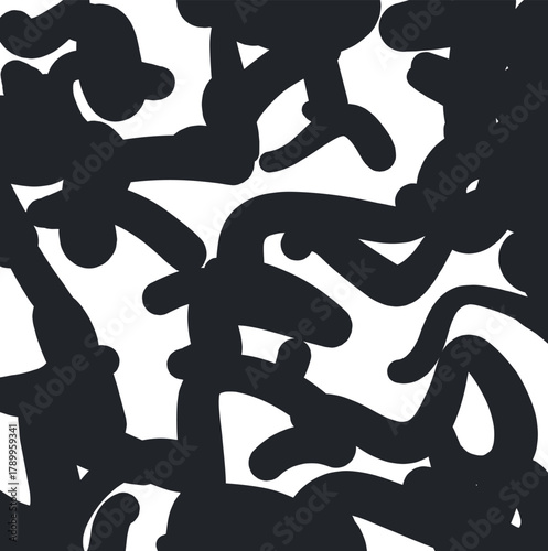 Spotty, dense texture with large, merging strokes.