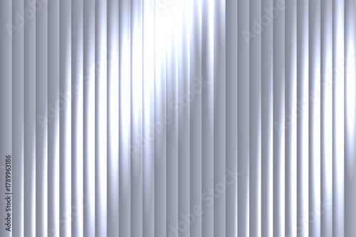 Glass prism texture background with vertical light dispersion. Refracted beams create glossy translucent effect with metallic reflections and soft highlights. Elegant realistic vector illustration.