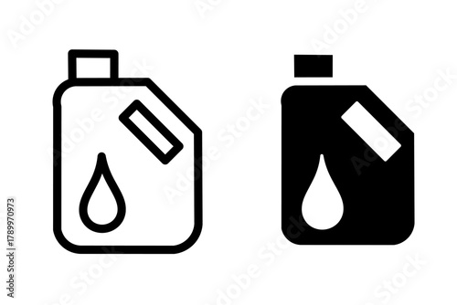 canister of motor oil icon black and white vector outline sign. Vector illustration