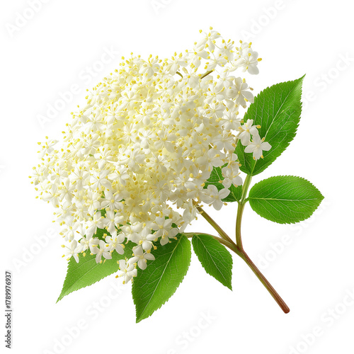 Whole elderflower blossoms isolated on transparent White background png