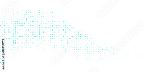 Light BLUE vector pattern with colored spheres. Geometric sample of repeating circles on white background in halftone style.
