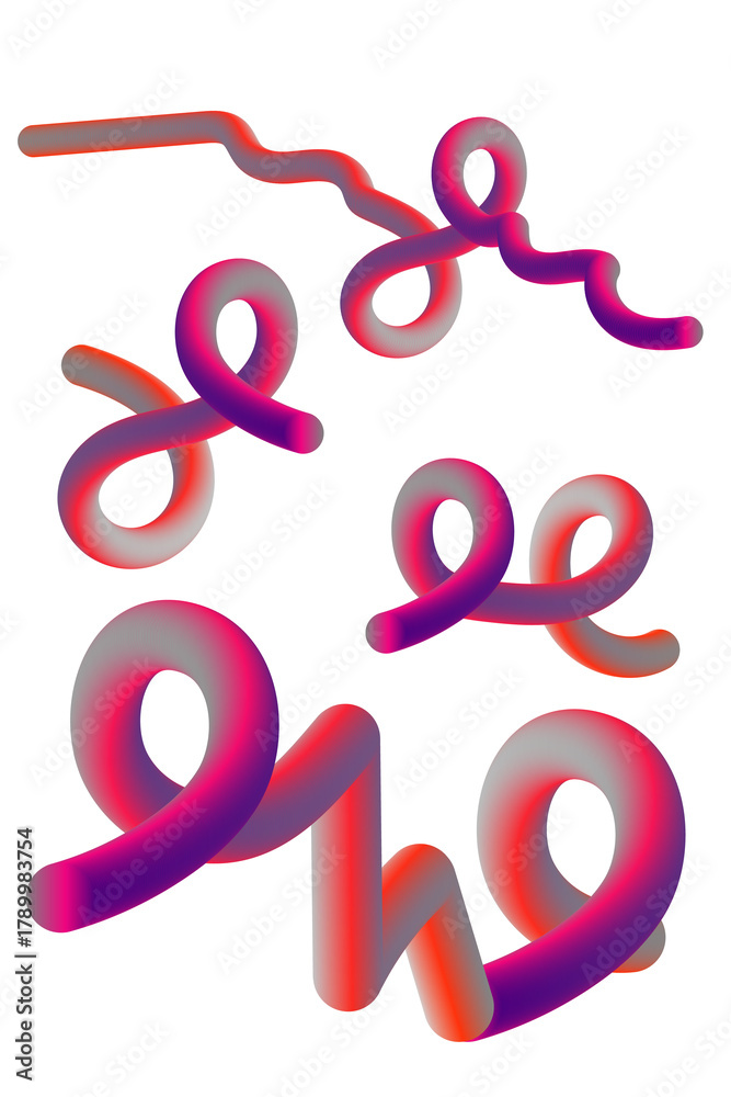 Fototapeta premium Collection of abstract gradient shapes on transparent background