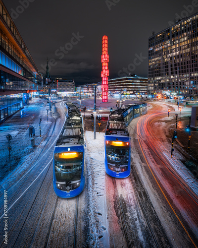 Nighttraffic in stockholm City