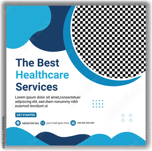 Creative Health and Wellness Social Media Post  Medical Promotion Template