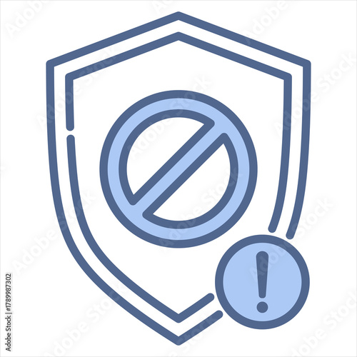 Prevention Blue Icon Vector Illustration