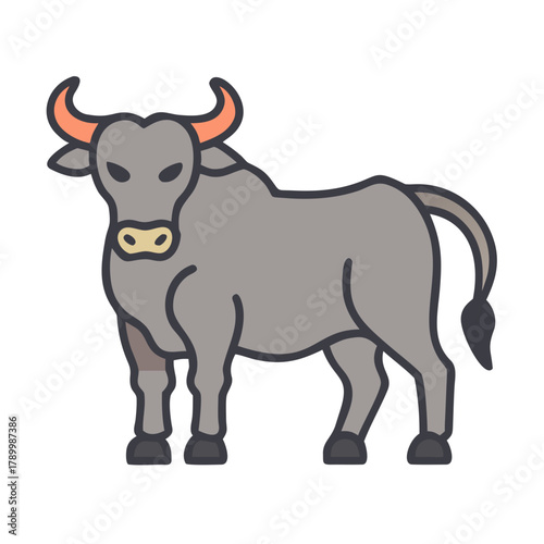 Full body cow standing in a natural outdoor setting