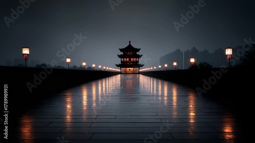 The Tang Dynasty's ancient architecture is brilliantly lit at night