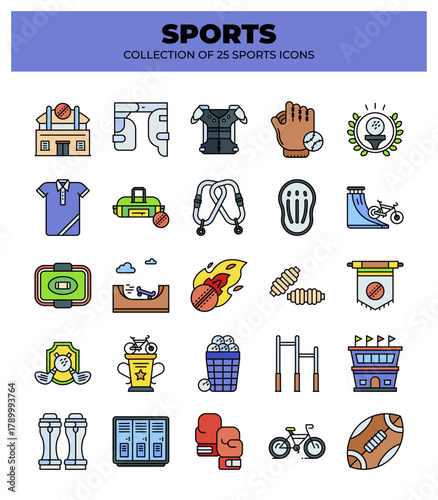 Collection of 25 Sports Icons. Cricket. Football. Boxing. and More
