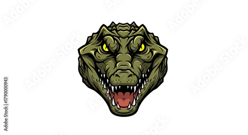 Fierce Alligator Head Illustration - A Powerful Reptile Icon