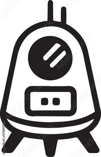 A vector illustration of a futuristic, minimalist time machine design, offering a unique and symbolic representation of technology and the concept of time travel.