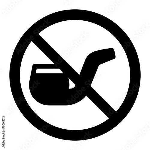Smoking pipe ban solid icon, harm of smoking concept. Vector graphics. Prohibited item sign on white background, style icon mobile or web design.