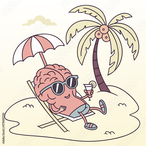 Brain taking a vacation on a tropical island