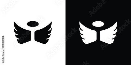 Angel icon design concepts. Clipart design set