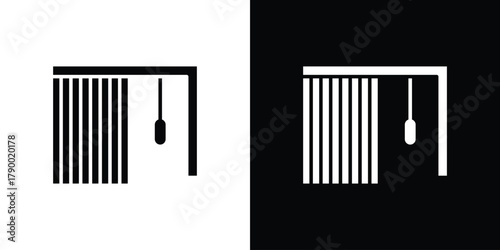 Blinds open icon design concepts. Clipart design set