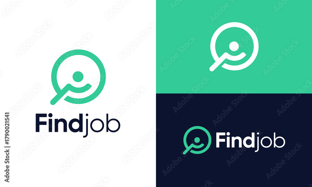 © Arunika_Dsgn - Find job logo design template. Hire people concept vector design with search symbol graphic icon