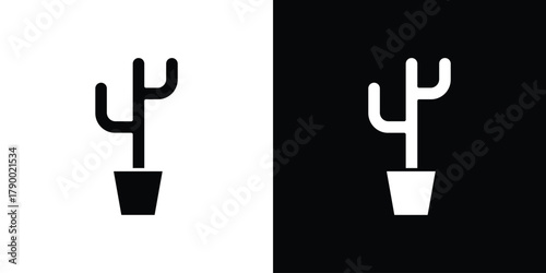 Cactus icon design concepts. Clipart design set