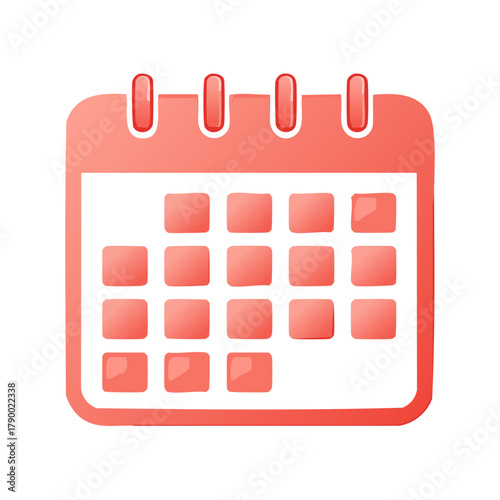 Red stylized calendar icon for event planning and deadline reminders graphic illustration