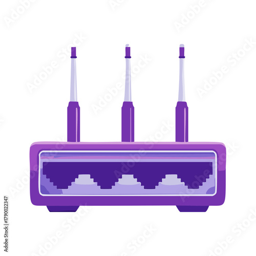 Modern Purple Wireless Router for Internet Connectivity and Network Access