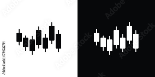 Chart candlestick icon design concepts. Clipart design set