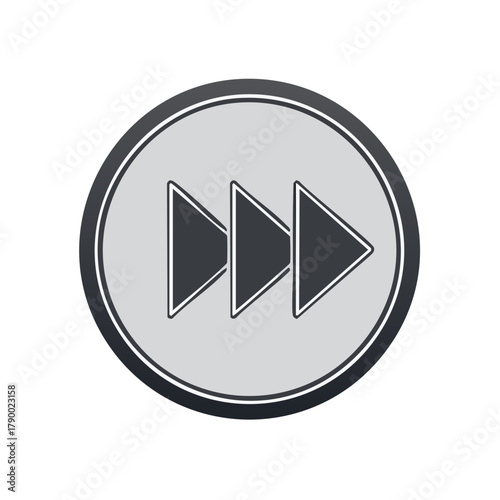 Fast forward symbol with three arrows in a circle