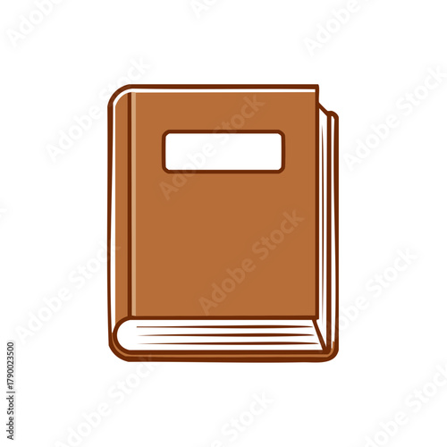 Closed Hardcover Book with Blank Label on Cover