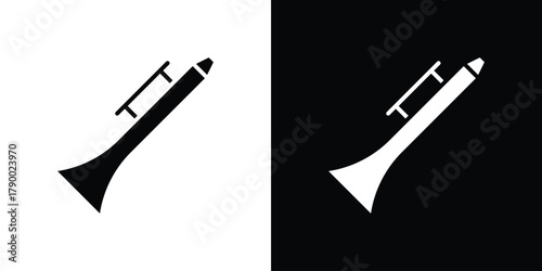 Clarinet icon design concepts. Clipart design set