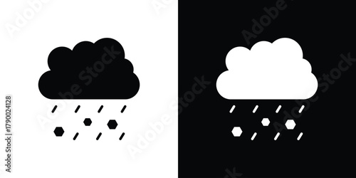 Cloud hail icon design concepts. Clipart design set