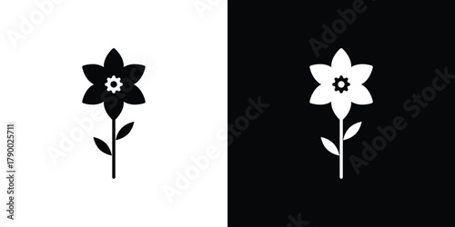 Daffodil Flower icon design concepts. Clipart design set