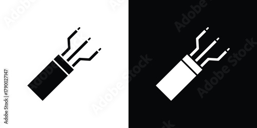 Electric cable icon design concepts. Clipart design set
